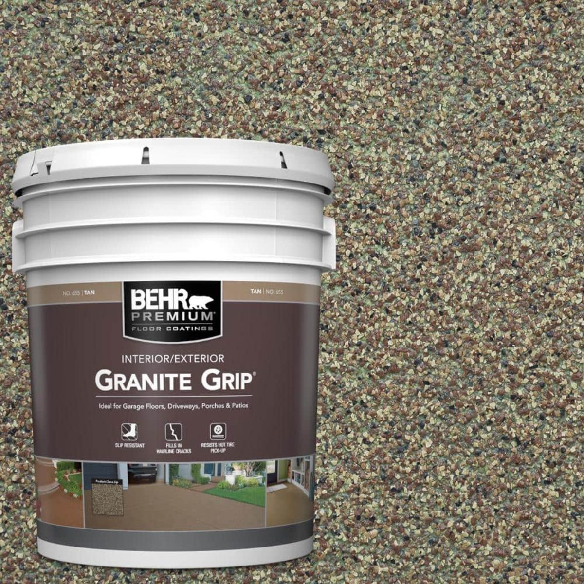 Concrete Floor Coating Granite Grip Garage Driveway Patio Decorative Interior