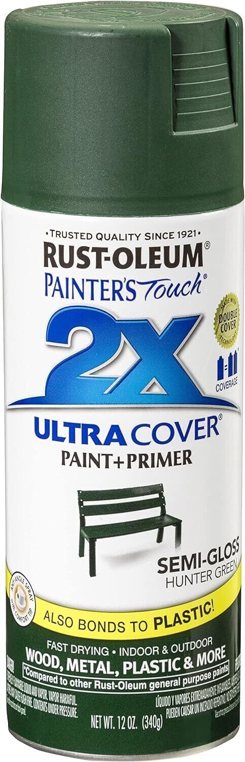 Rust-Oleum 249853 Painter’s Touch 2X Ultra Cover Spray Paint, 12 oz, Semi-Gloss