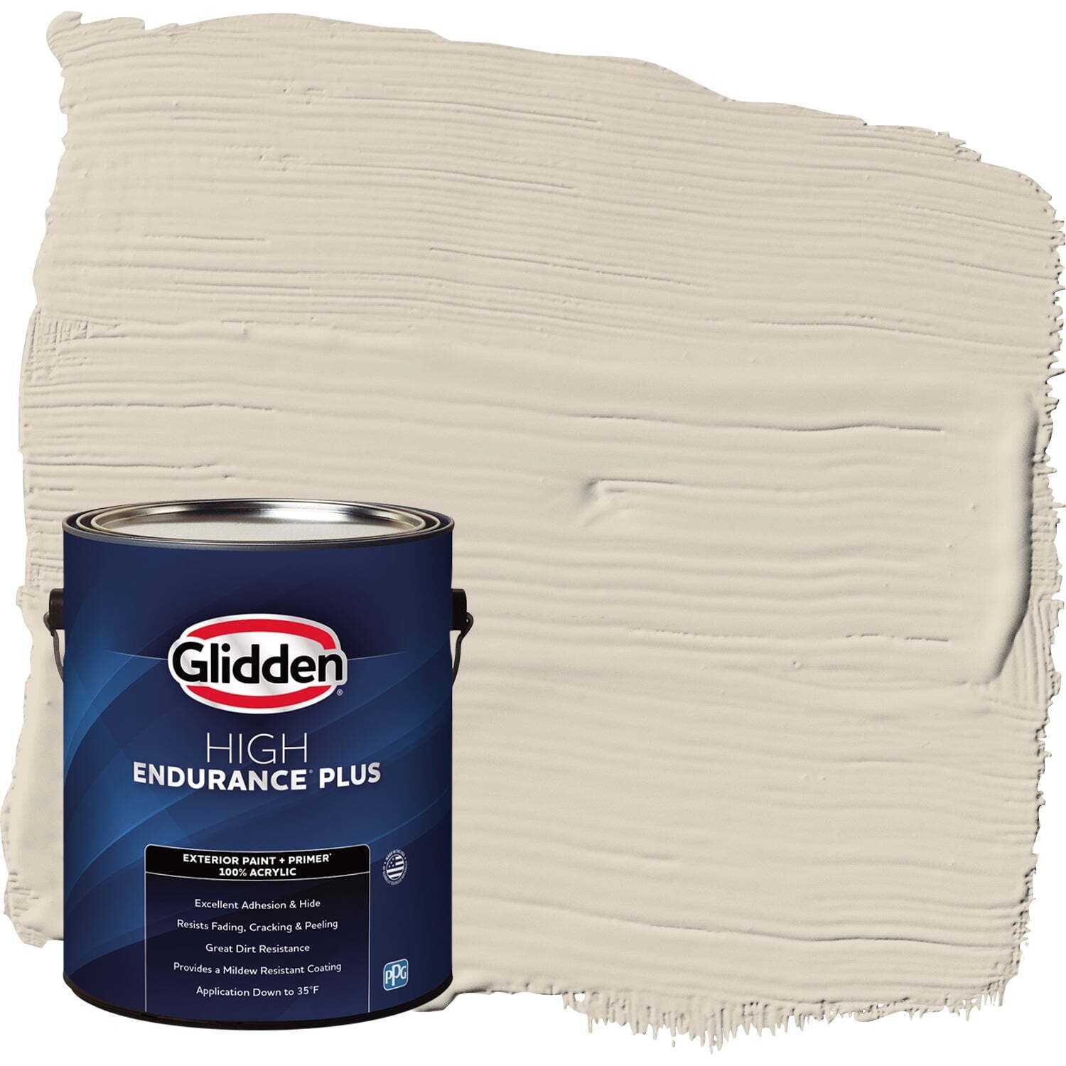 HEP Exterior Paint + Primer Flat, Cool Concrete / Beige, 1 Gallon