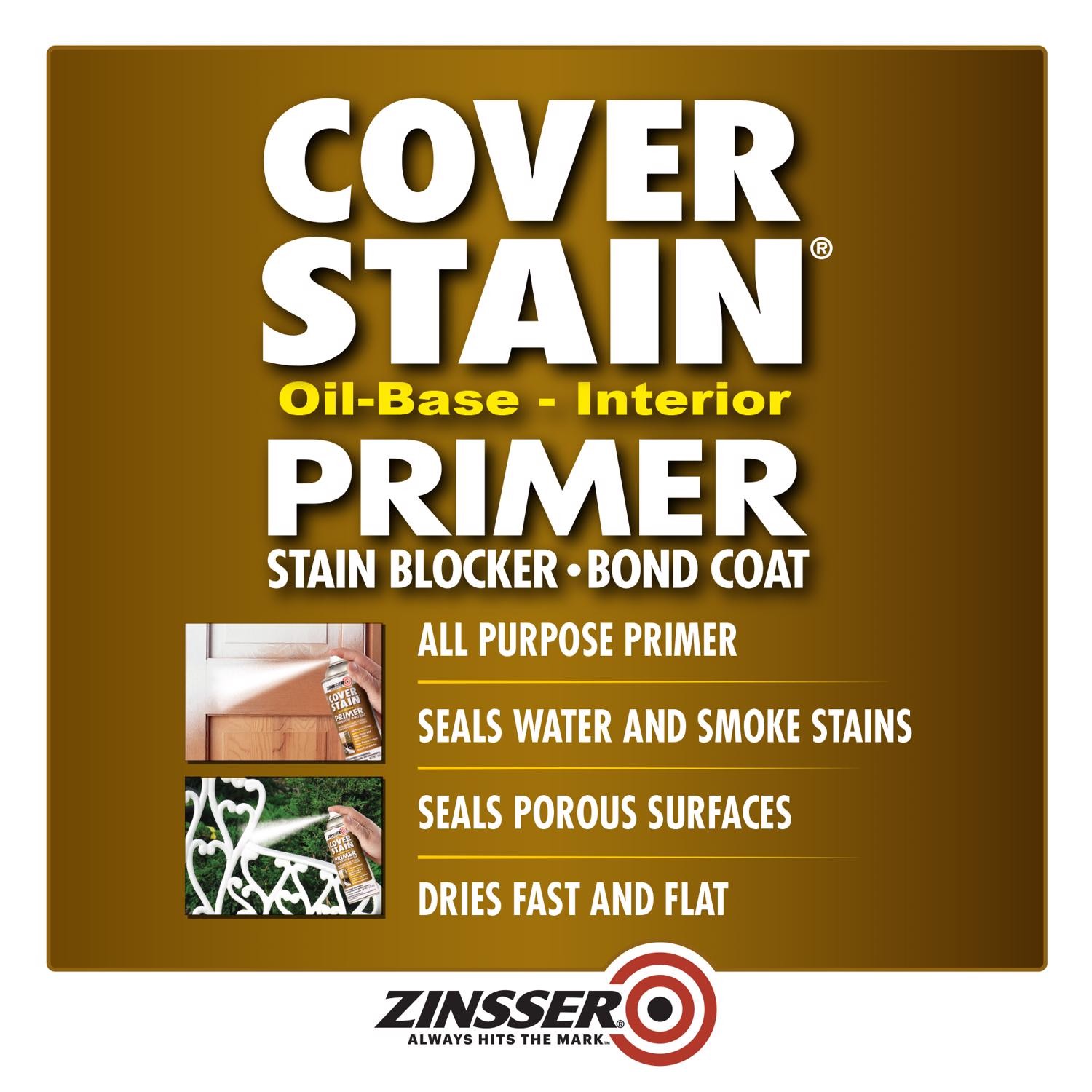 Zinsser 3608 White Flat Oil-Based Alkyd Primer/Sealer Spray 13 oz. (Pack of 6)