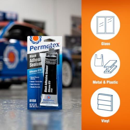 81158 Black Silicone Adhesive Sealant Tube Pack of 1 3 oz.
