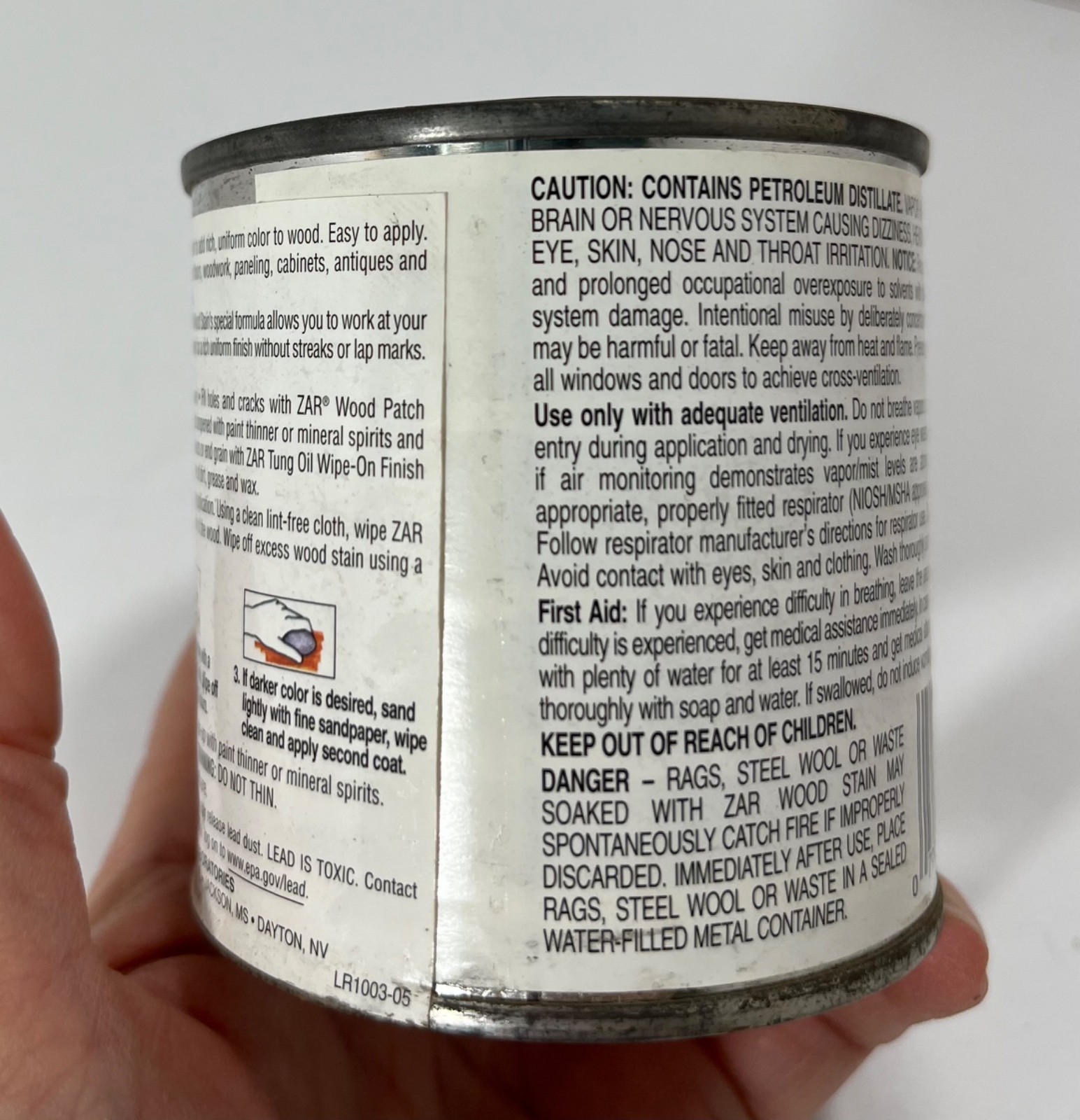Zar SPANISH OAK 138 Oil-Based Interior Wood Stain Multi-Surface 1/2 Pint (8oz)