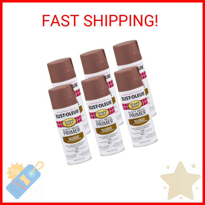 Rust-Oleum 7769830 Stops Rust Spray Paint, 12-Ounce, Flat Rusty Metal Primer