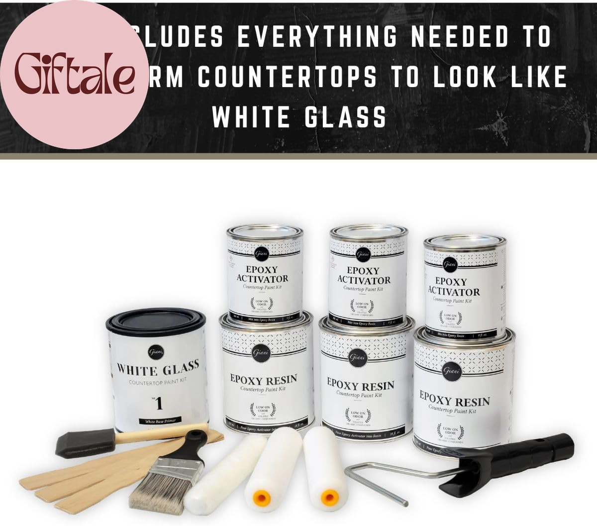 Easy Epoxy Quartz Countertop Paint Kit (White Glass)