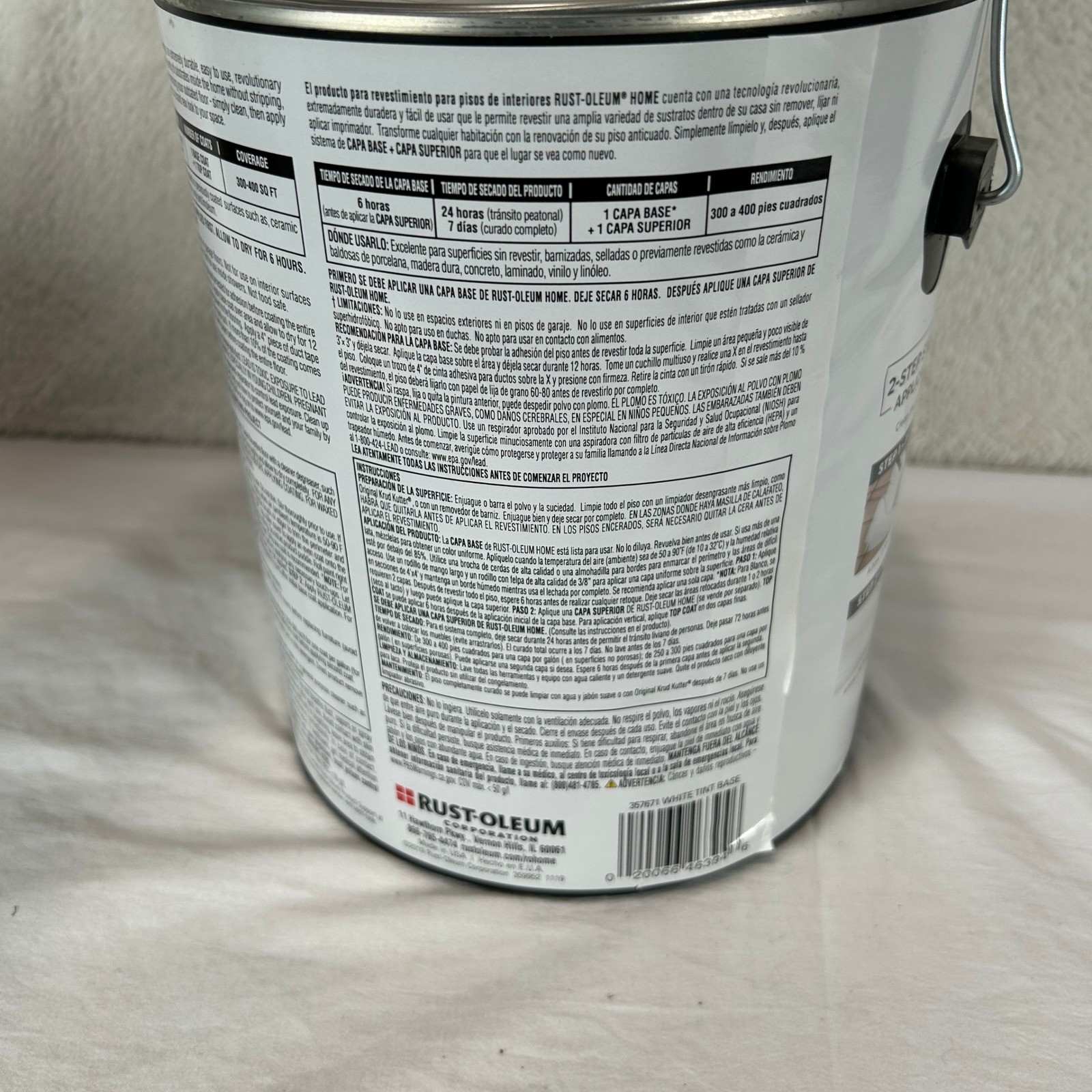 Rust-Oleum HOME Floor Coating Step 1 Base Coat Ultra White Tint Base 1 Gallon