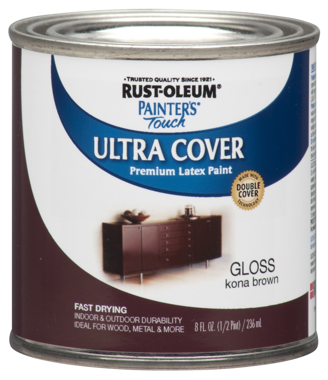 Rust-Oleum 1977730-6PK Painter’s Touch Latex Paint, Half Pint, Gloss Kona Bro…
