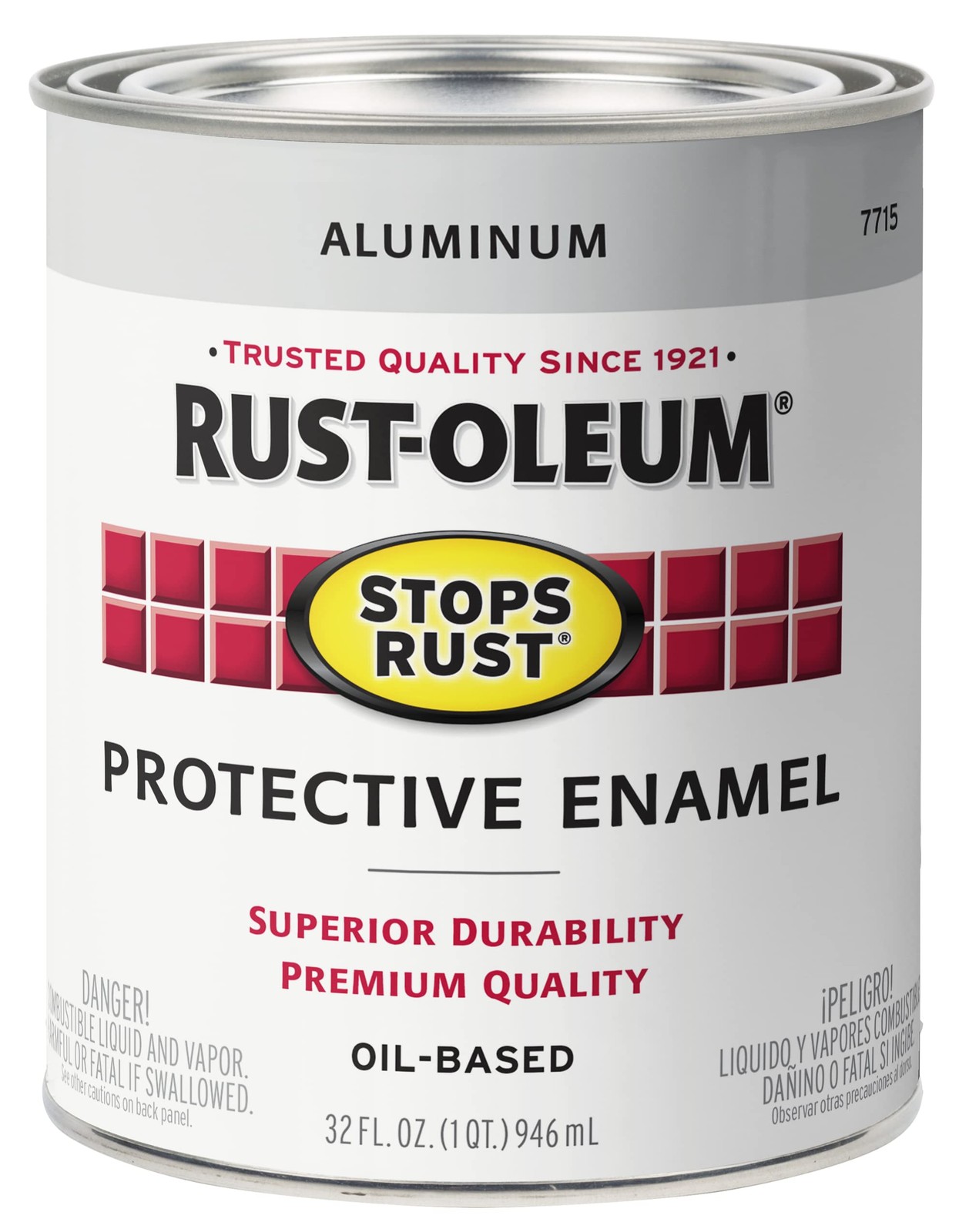 Rust-Oleum 7715502 Stops Rust Brush 32 Fl Oz (Pack of 1), Metallic Aluminum