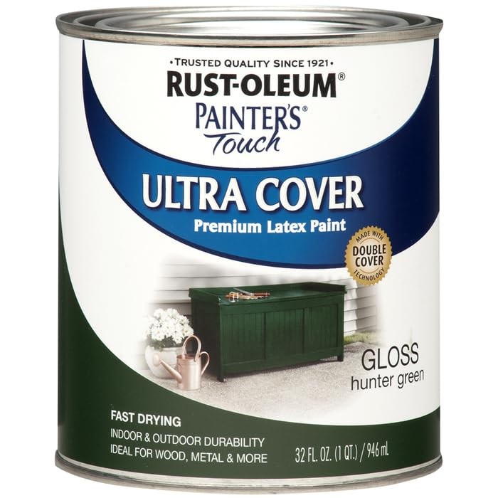Rust-Oleum 1938502-2PK Painter’s Touch Latex Paint, Quart,1 Quarts (Pack of 2…