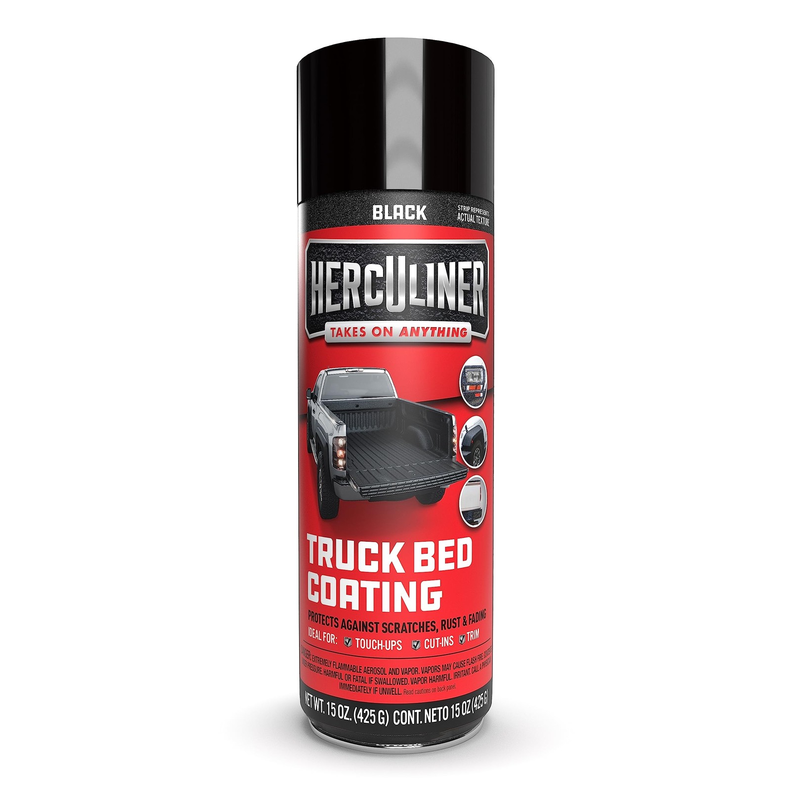 Herculiner Aerosol Spray Truck Bed Liner, 15 Ounce Spray Can, Black, Textured…