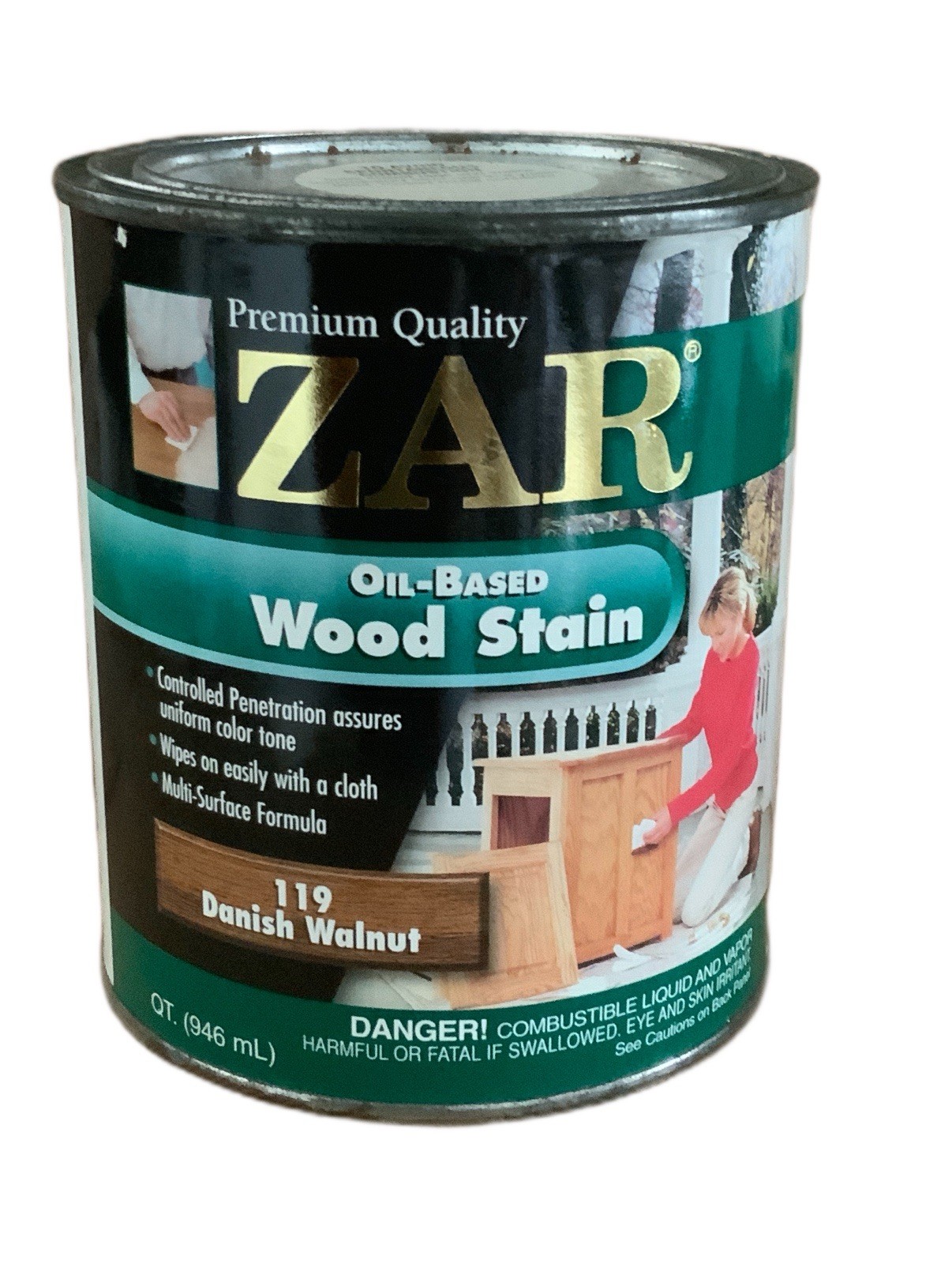 ZAR Quart 119 Dutch Walnut Oil Based Interior Wood Stain 11912 17A17 Can