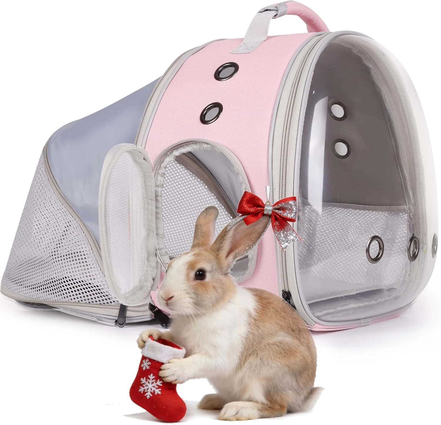 Expandable Small Animal Backpack Carrier with Clear Bubble Window Large Space Tr