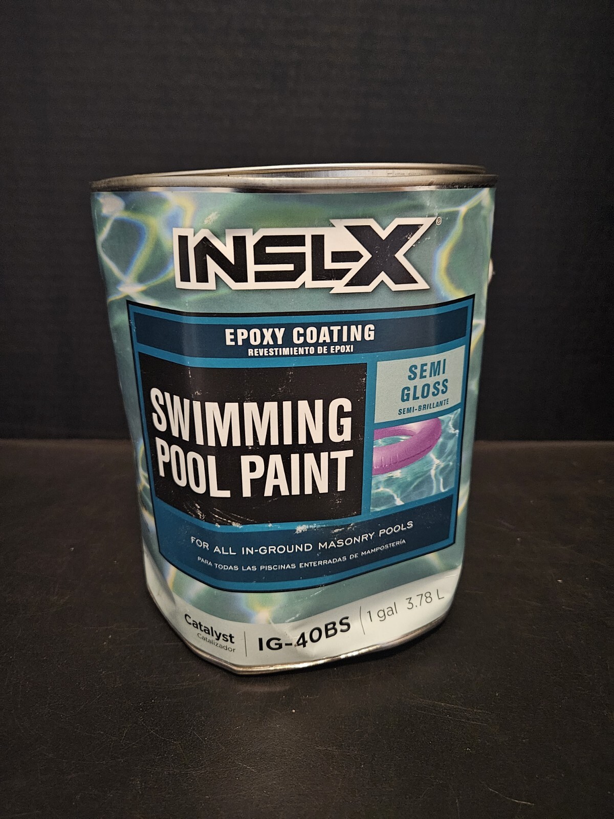 Insl-X Indoor and Outdoor Semi-Gloss White Epoxy Swimming Pool Paint 1 Gallon