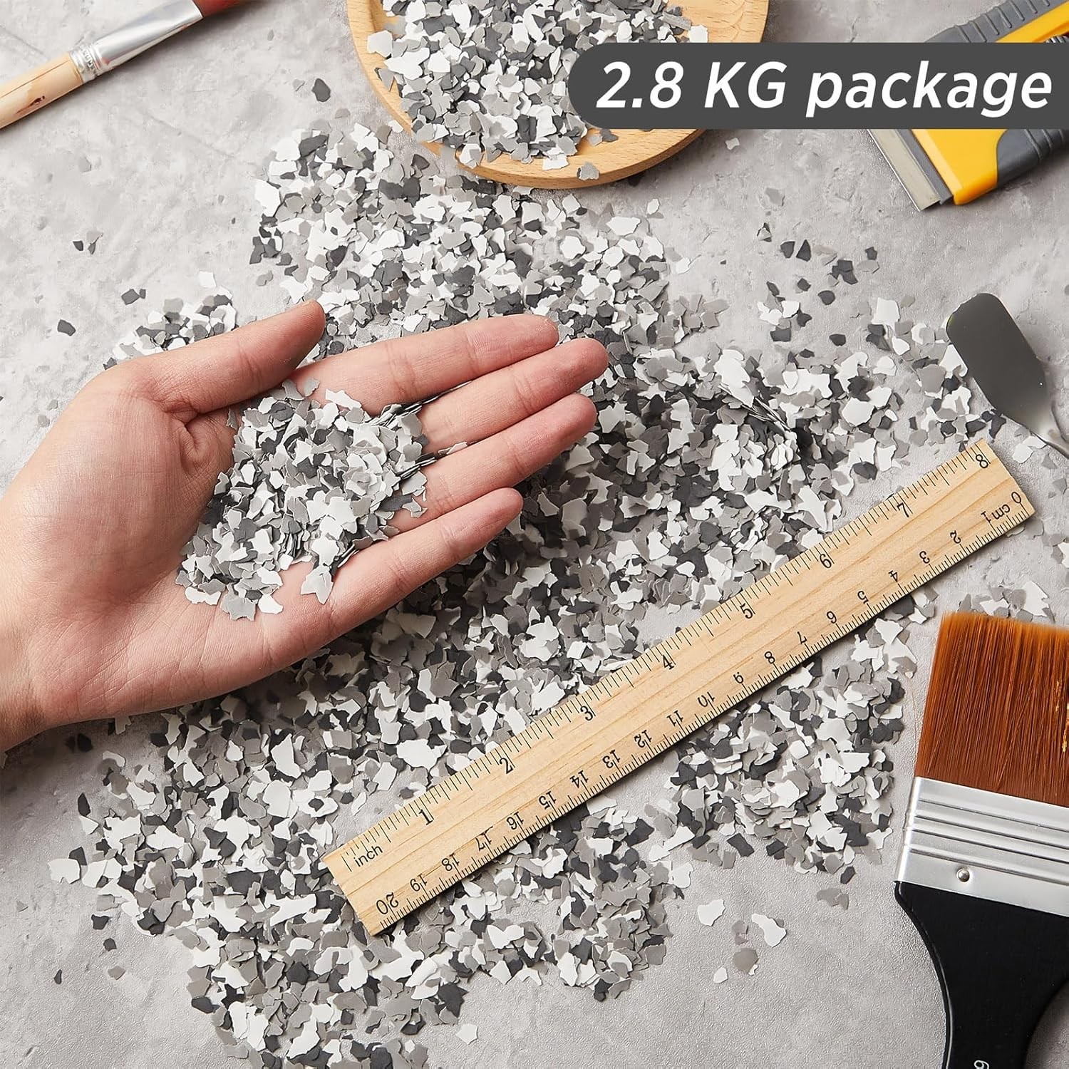 6.17 lb Decorative Concrete Coating Chips – Easy Application for Modern Spaces