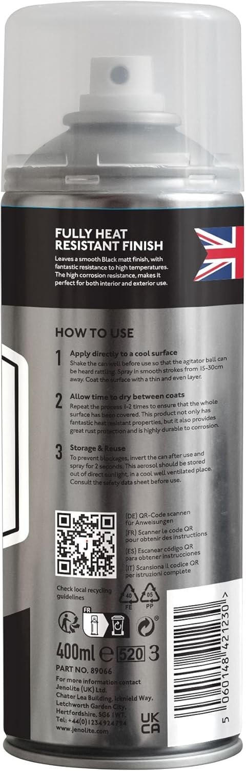 Directorust High Heat Spray Paint for Metal – BLACK – Smooth Matte Finish BBQ…