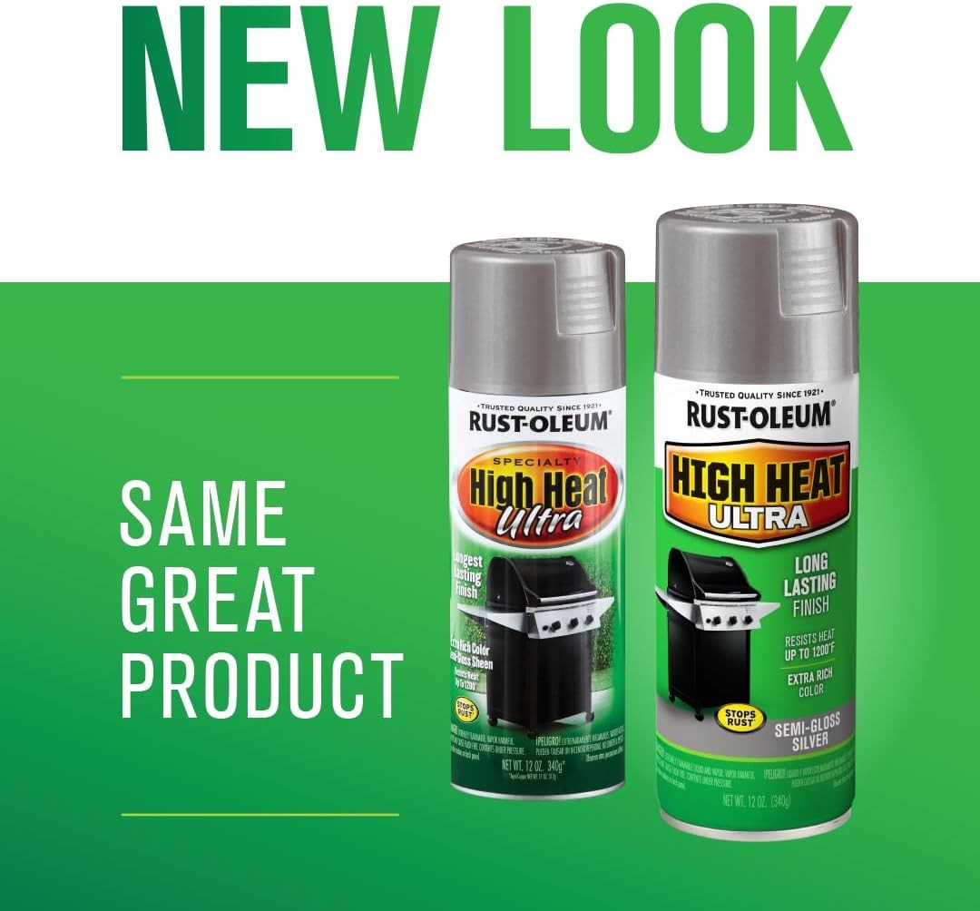 Rust-Oleum 270201 High Heat Ultra Spray Paint, 12 oz, Silver