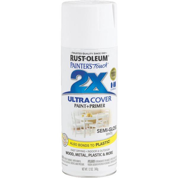 (6)-RustOleum White Semi-Gloss Painters Touch 2X Ultra Cover Spray Paint 249060