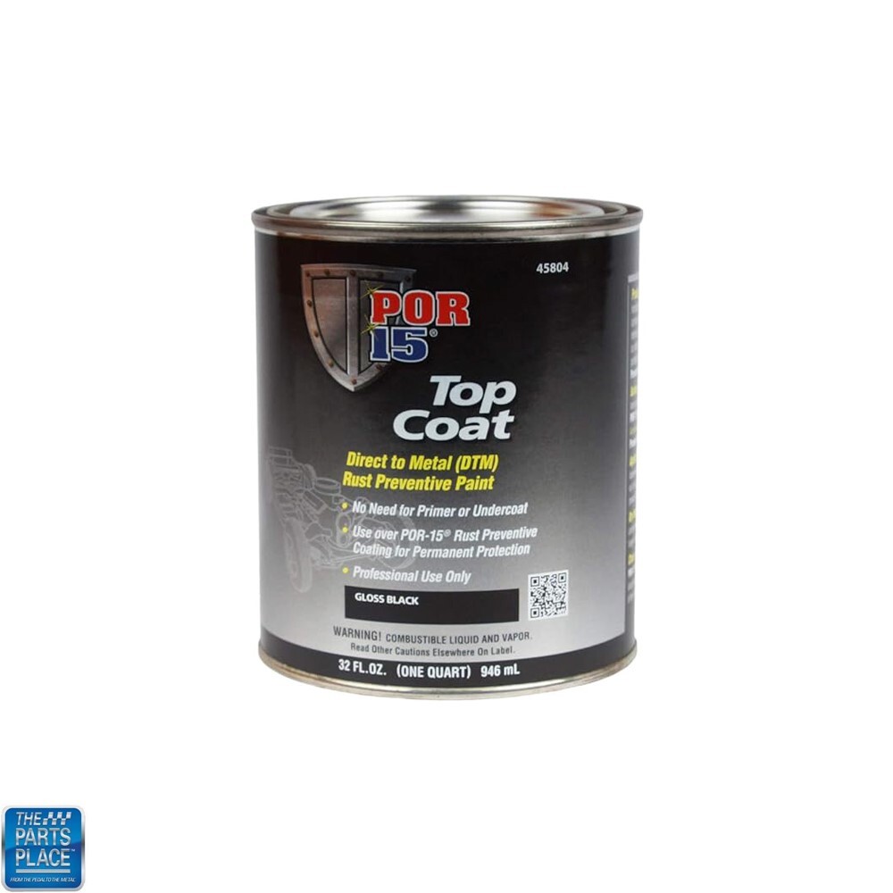 POR-15 Top Coat Paint Direct to Metal Glossy Long-term Sheen – Black Quart New