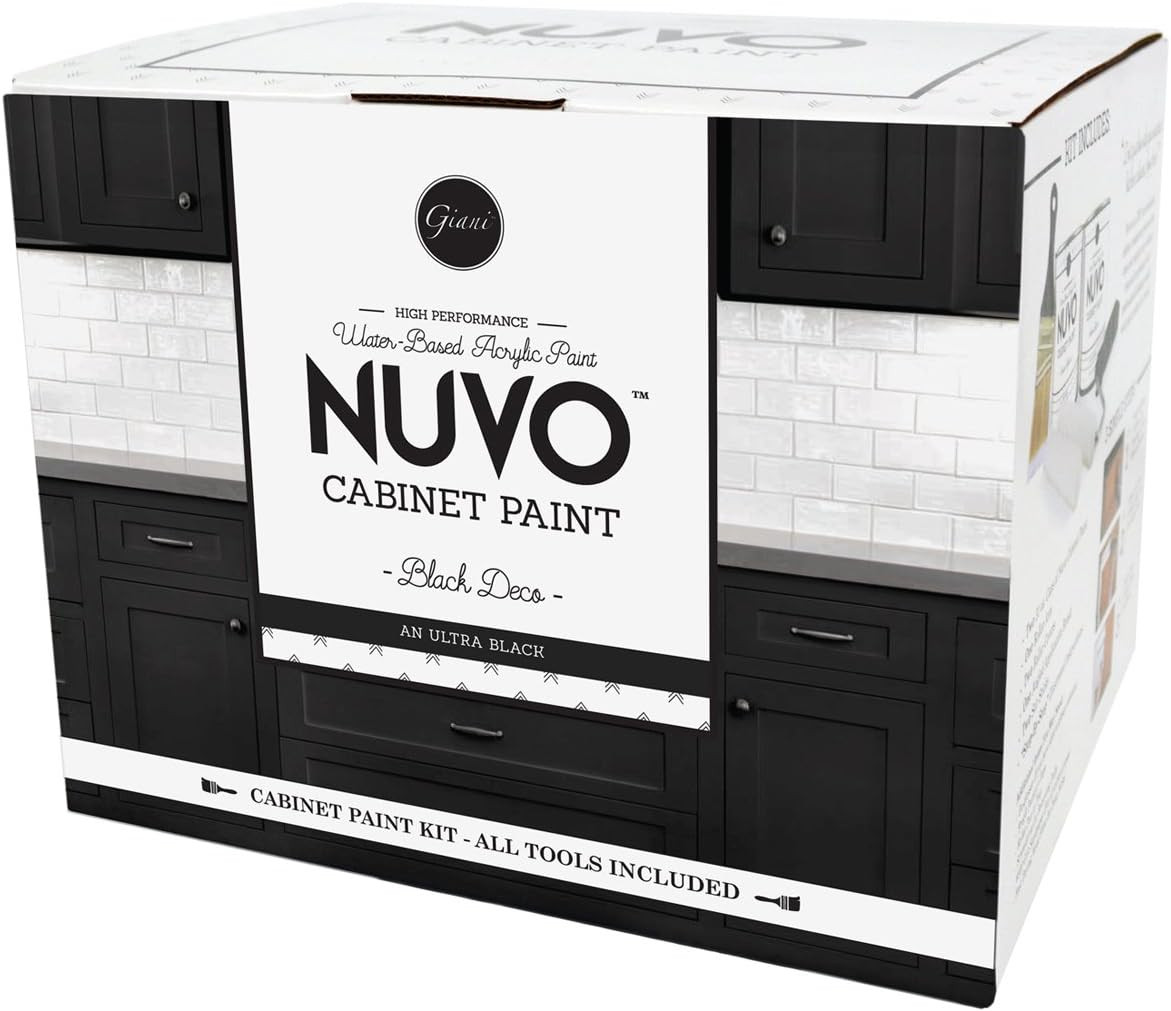 Black Deco Cabinet Makeover Kit – Easy DIY 7-Piece Set, Bold Ultra Black, Long-L