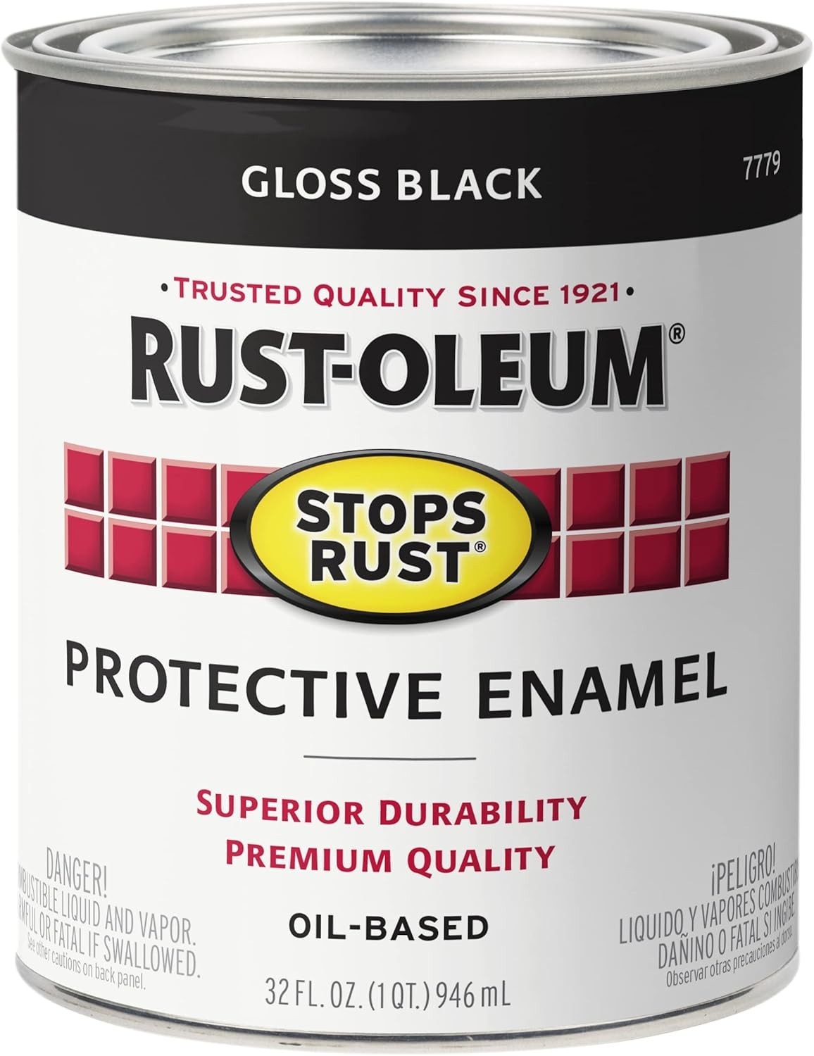 7777502-2PK Stops Rust Brush on Paint, 1 Quarts (Pack of 2), Satin Black