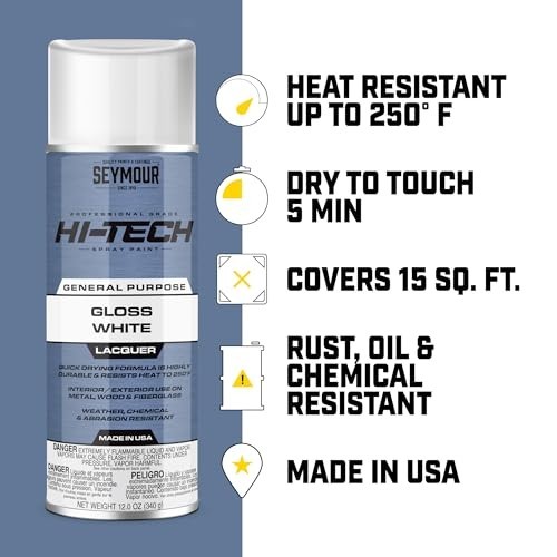 Spray Paint Gloss Clear UV Resistant Metal Wood Fiberglass Interior Exterior