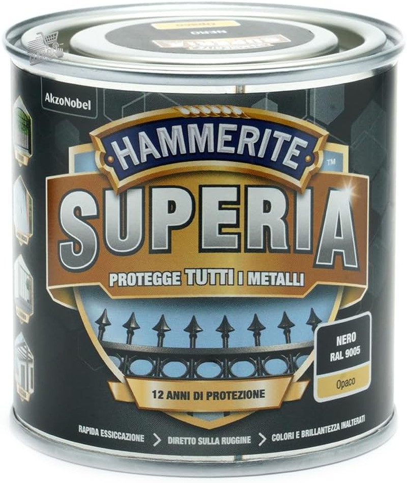 Anti-Rust Iron Enamel Matte Black Top Metal Outer Interior 250ml