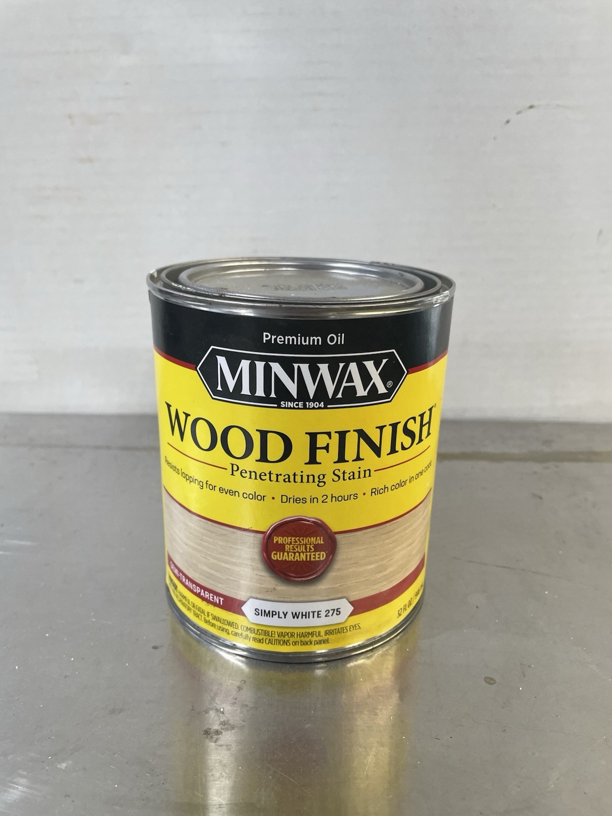 Minwax Wood Finishing Penetrating Stain Simply White 275, 1 Quart, New Sealed