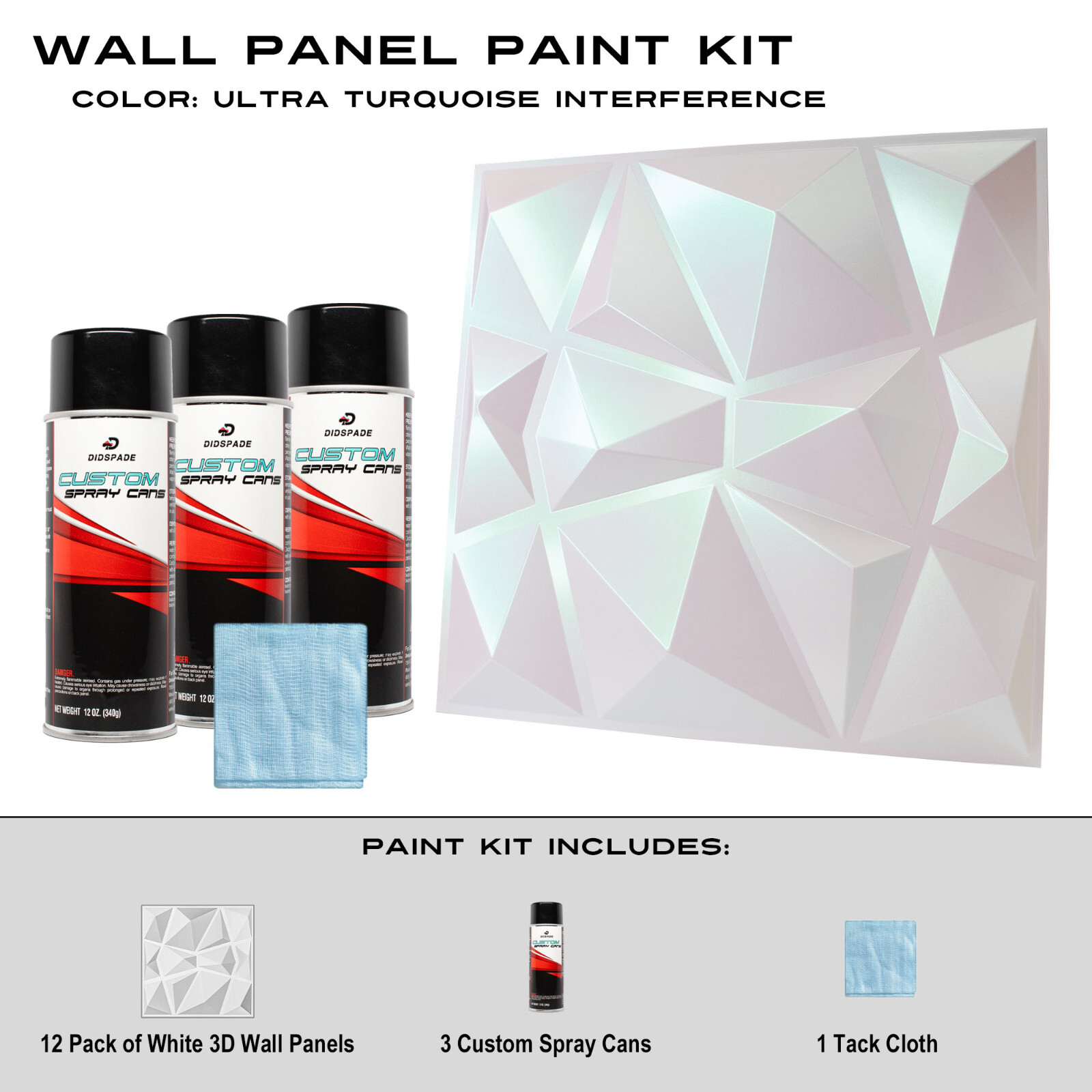 Ultra Turquoise Interference White Wall Panel Paint Kit