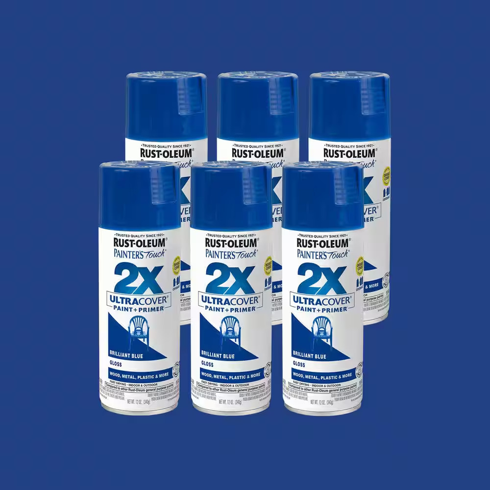 12 Oz. Gloss Brilliant Blue General Purpose Spray Paint (6-Pack)