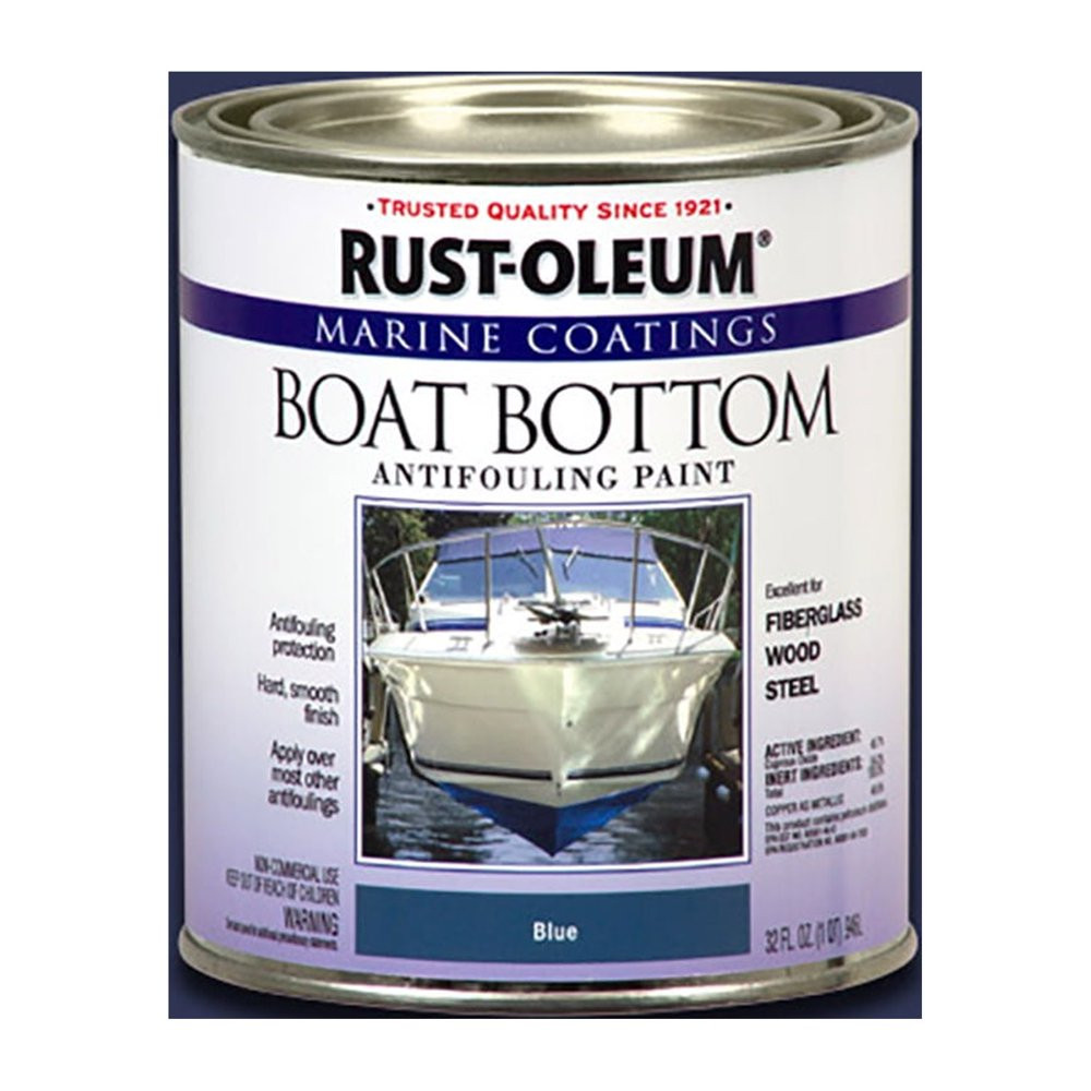 Rust-Oleum Flat Blue Marine Coatings Boat Bottom Antifouling Paint, Quart 32 Oz