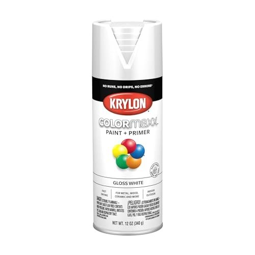12 Oz K05545007 White Colormaxx Paint & Primer Spray Paint, Gloss