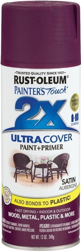 CASE OF (6) RUSTOLEUM 257419 ULTRA COVER 2X SATIN AUBERGINE SPRAY PAINT
