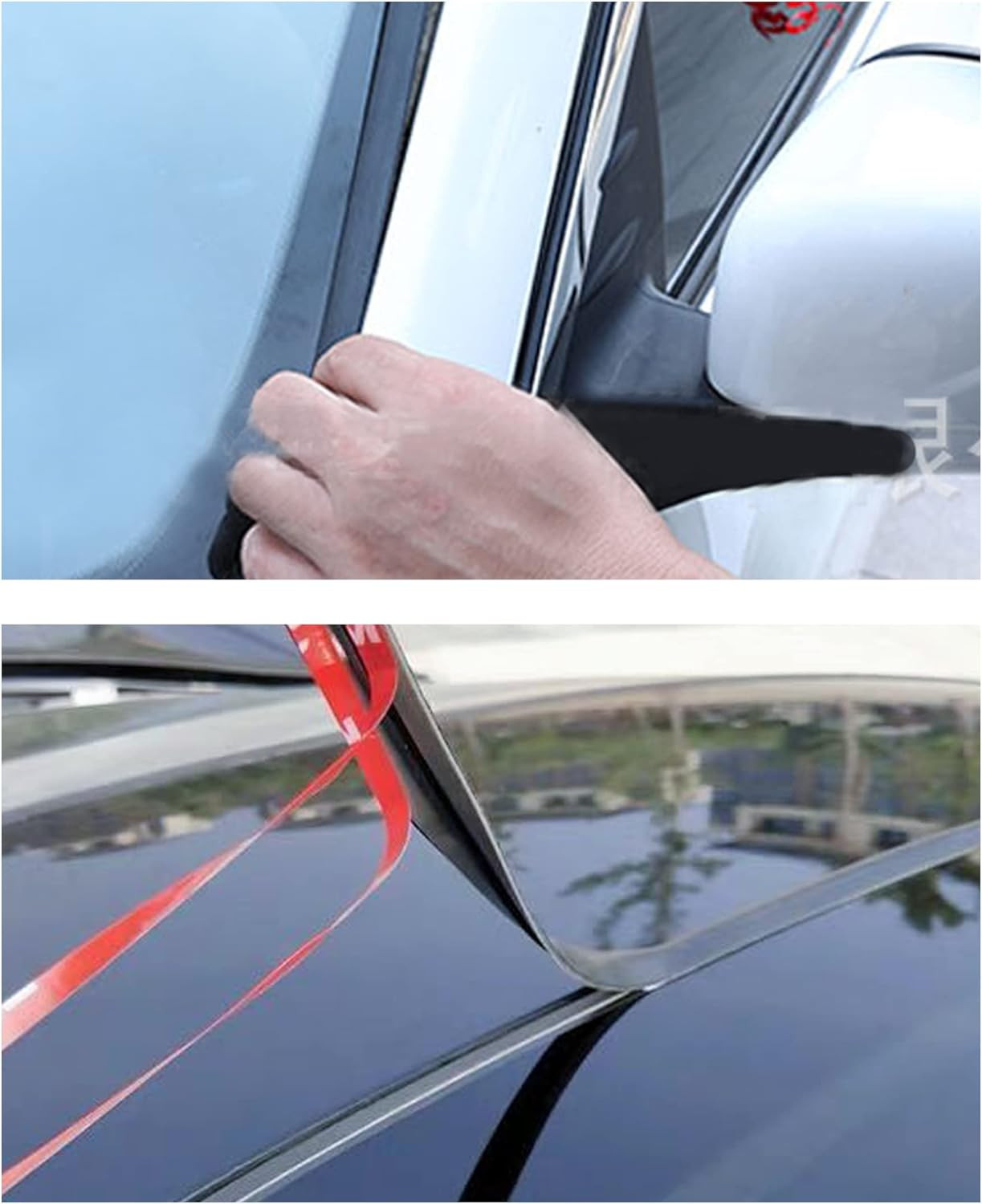 YAKEFLY 2-Piece Windshield Rubber Seal, 22 Ft Weather Stripping T-Shape Sealing