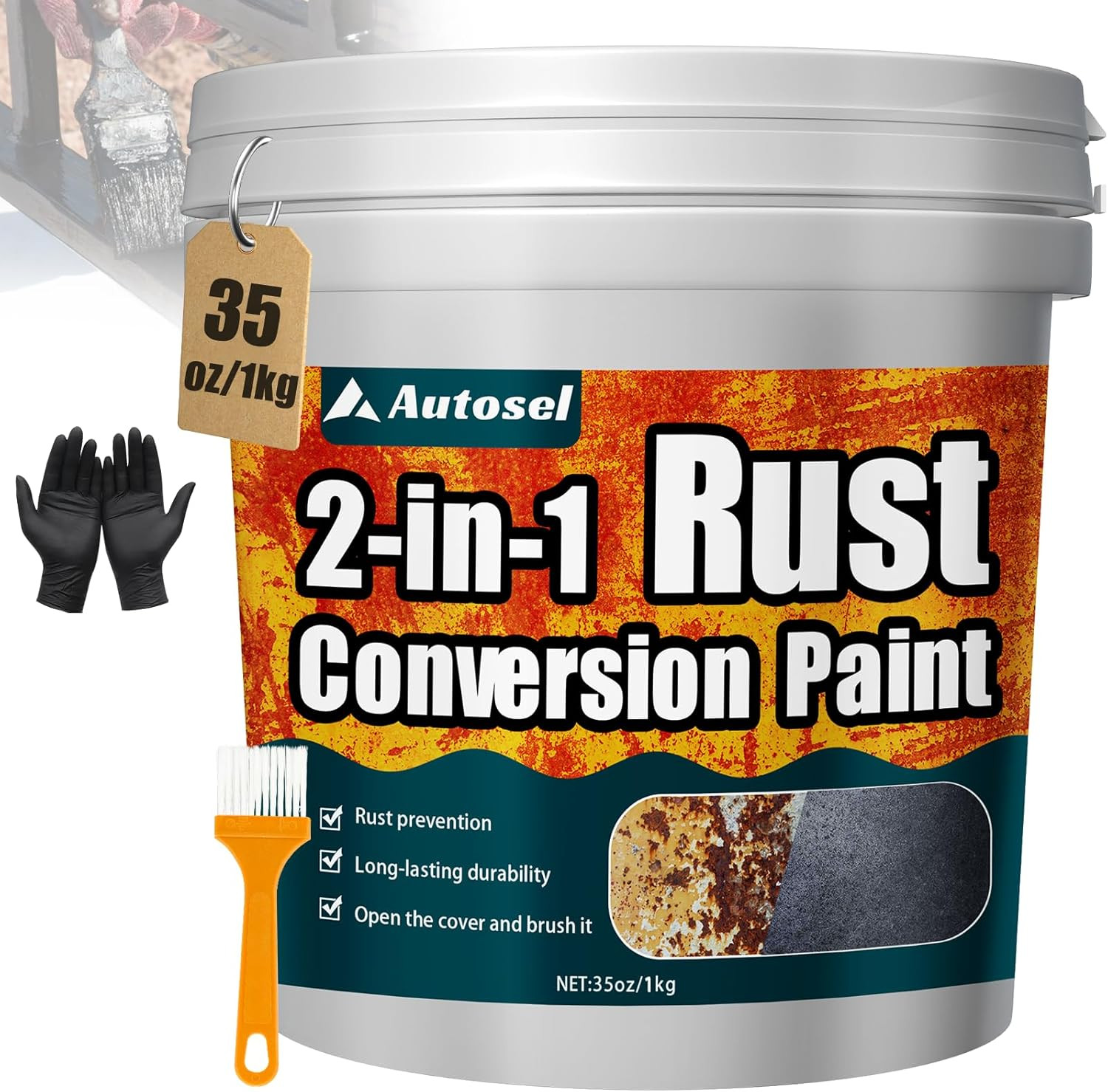 2-In-1 Rust Converter & Metal Primer, 35 Oz Rust Remover Paint