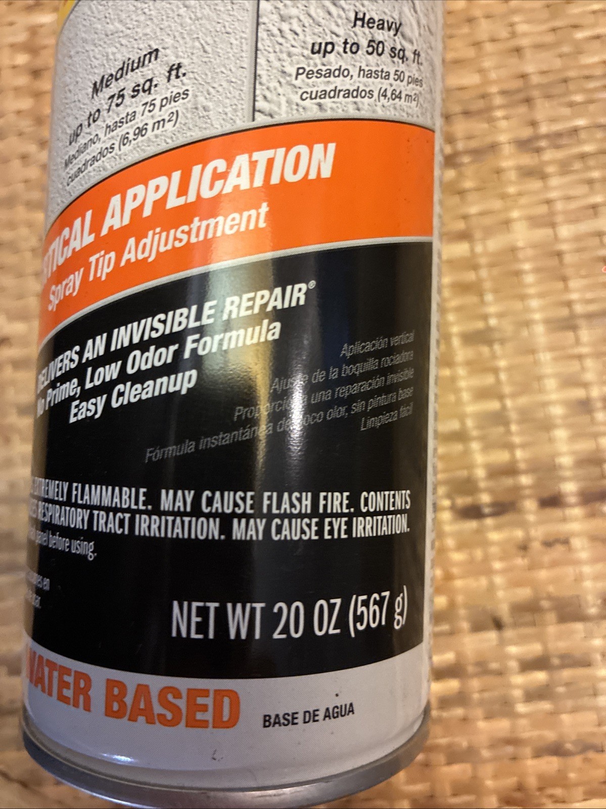 CEILING TEXTURE 20 oz Flat White Orange Peel Vertical Homax Pro Grade
