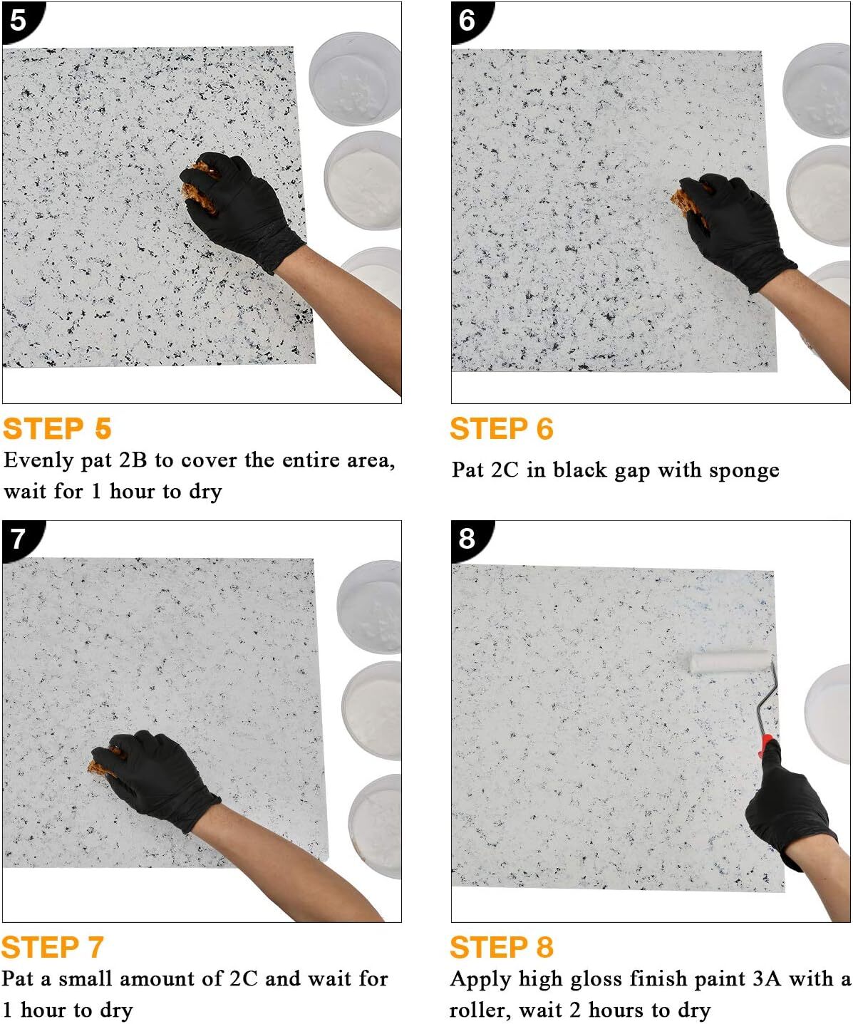 Granite Countertop Paint Kit White Diamond Refinishing Kit Kitchen Bathroom