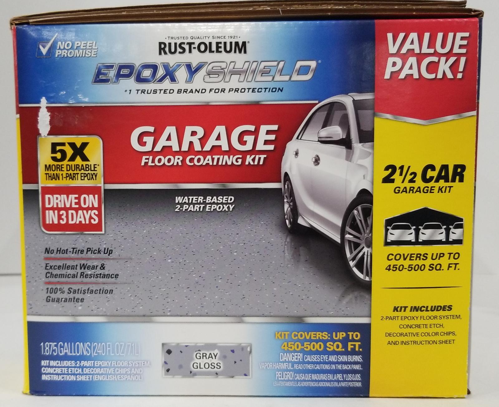 Rust-Oleum EPOXYSHIELD® Garage Floor Coating,Water Based 2 Part Epoxy Gray Gloss