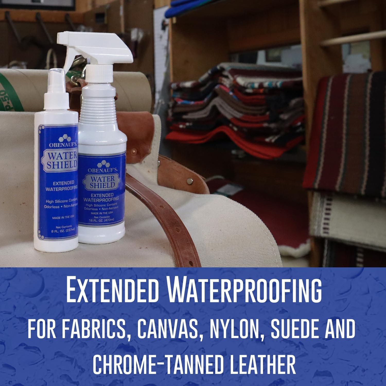 Obenauf’s Water Shield Odorless Waterproofing Spray for Fabrics and Leather (8oz