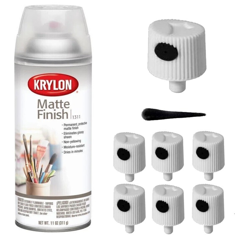 6 Spray NOZZLES for Krylon Matte Finish Acrylic Coating Aerosol Spray