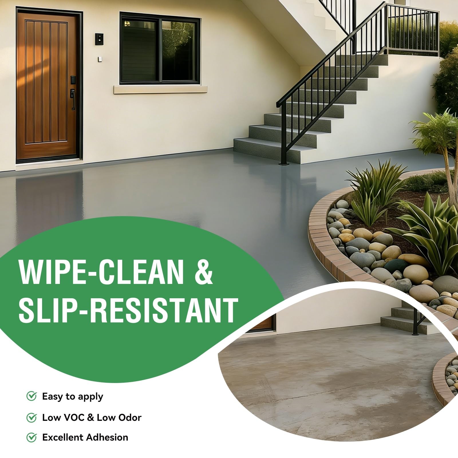 Silver-gray Professional Floor or Wall Paint Kit （5 gallon, 800-1000 sq.ft) -…