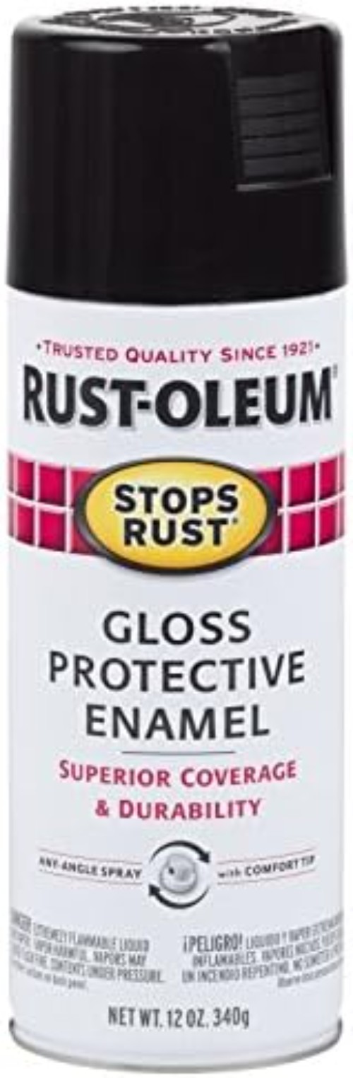 Aerosol Gloss Black Paint 12 Ounce Rust Resistant Coating for Interior Exterior
