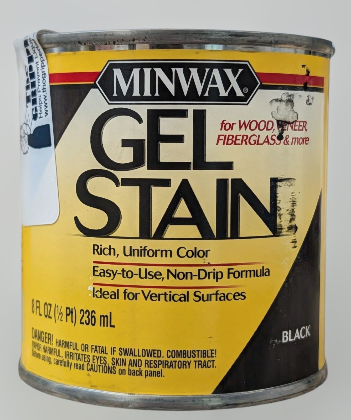 Minwax Gel Stain – Black – 8 fl oz – 1/2 Pint – Damaged Label