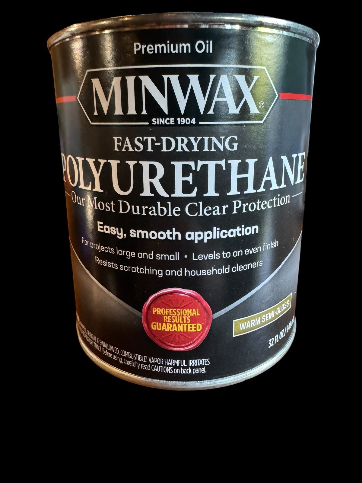 Minwax Fast Drying Polyurethane Protective Wood Finish, Clear Semi-Gloss, 1
