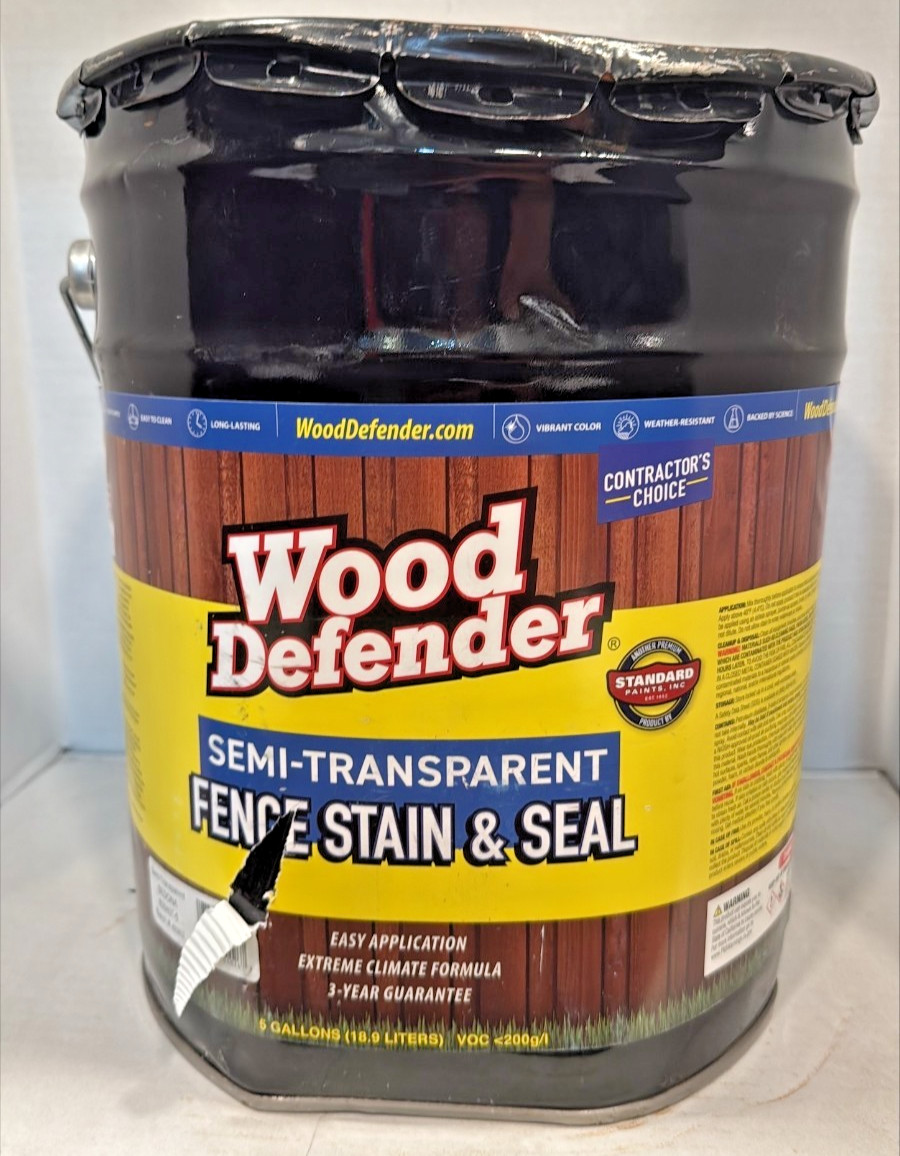 Wood Defender Semi-Transparent Fence Stain Sedona Stain & Seal Dented Can 5 gal