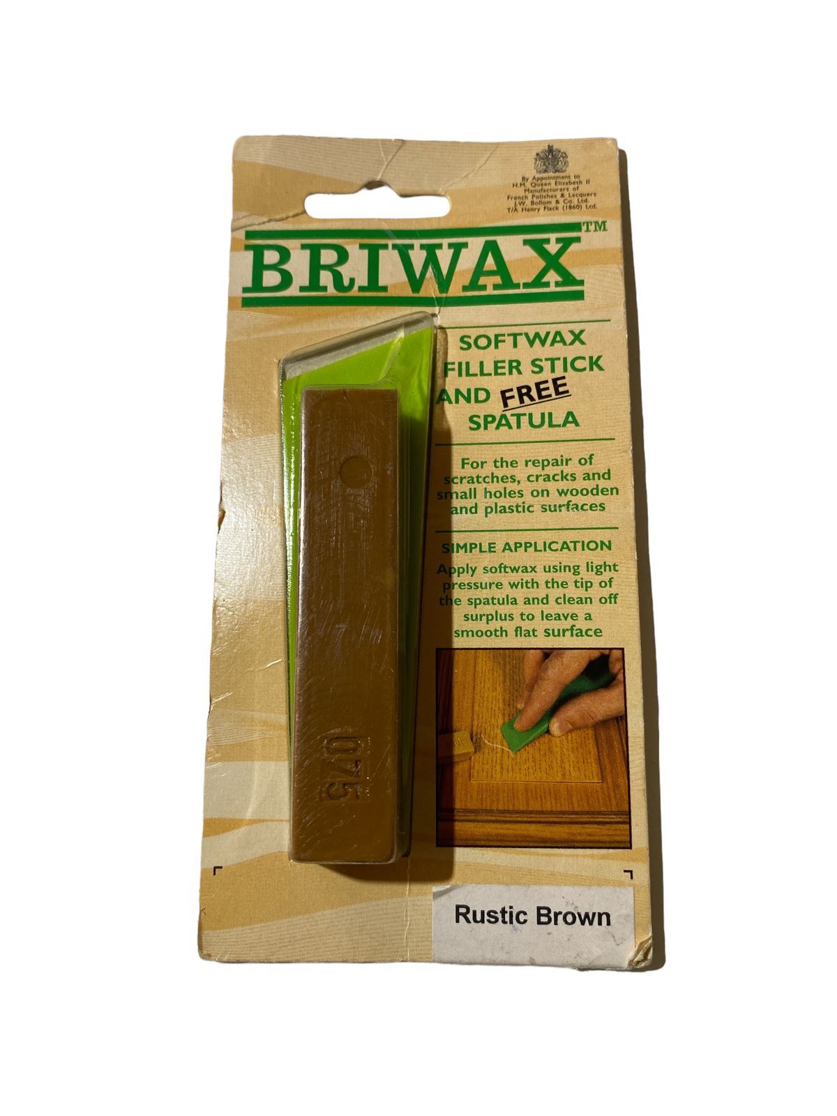 Briwax SoftWax Filler Stick and Spatula – Rustic Brown – Made in USA – 1Pc