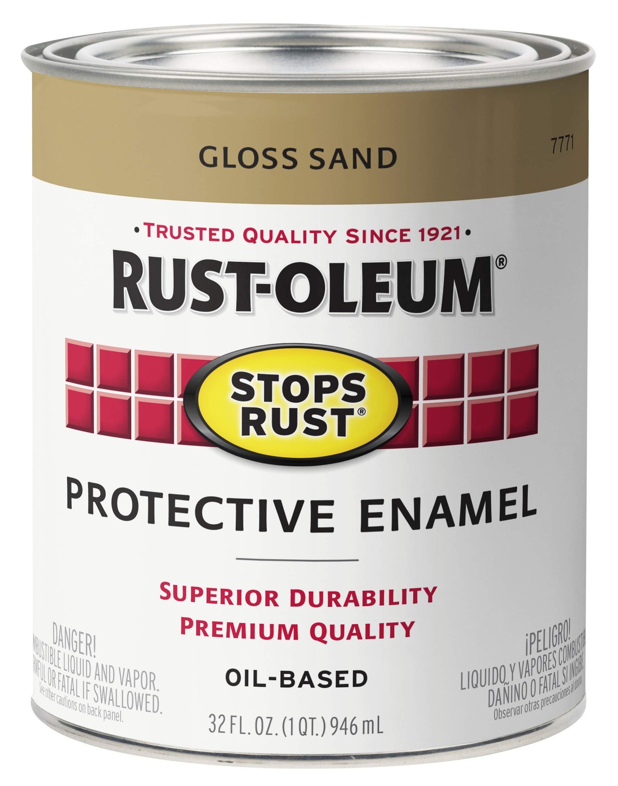 7771502 Stops Rust Brush On Paint, Quart, Gloss Sand, Pack of 1
