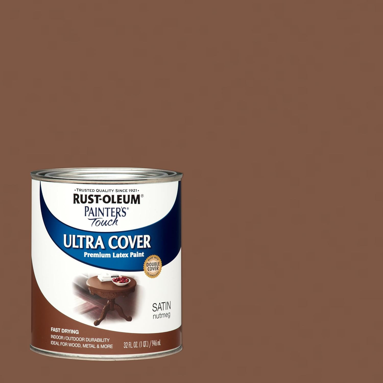 240284-2PK Painter’S Touch Latex Paint, Quart, Satin Nutmeg, 2 Pack