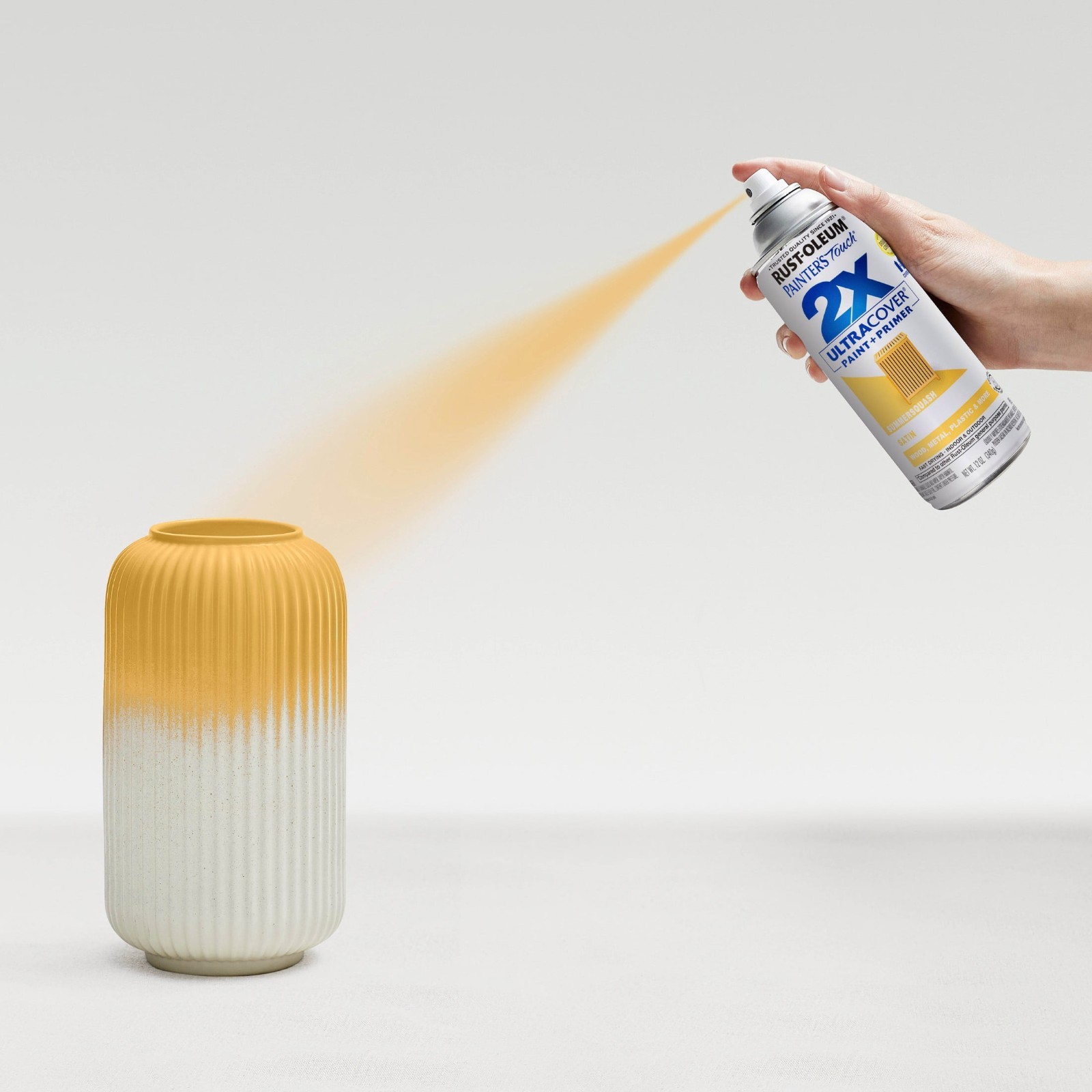 (4 Pack) Rust-Oleum 2X Ultra Cover Satin Spray Paint Summer Squash, 12oz, 327947