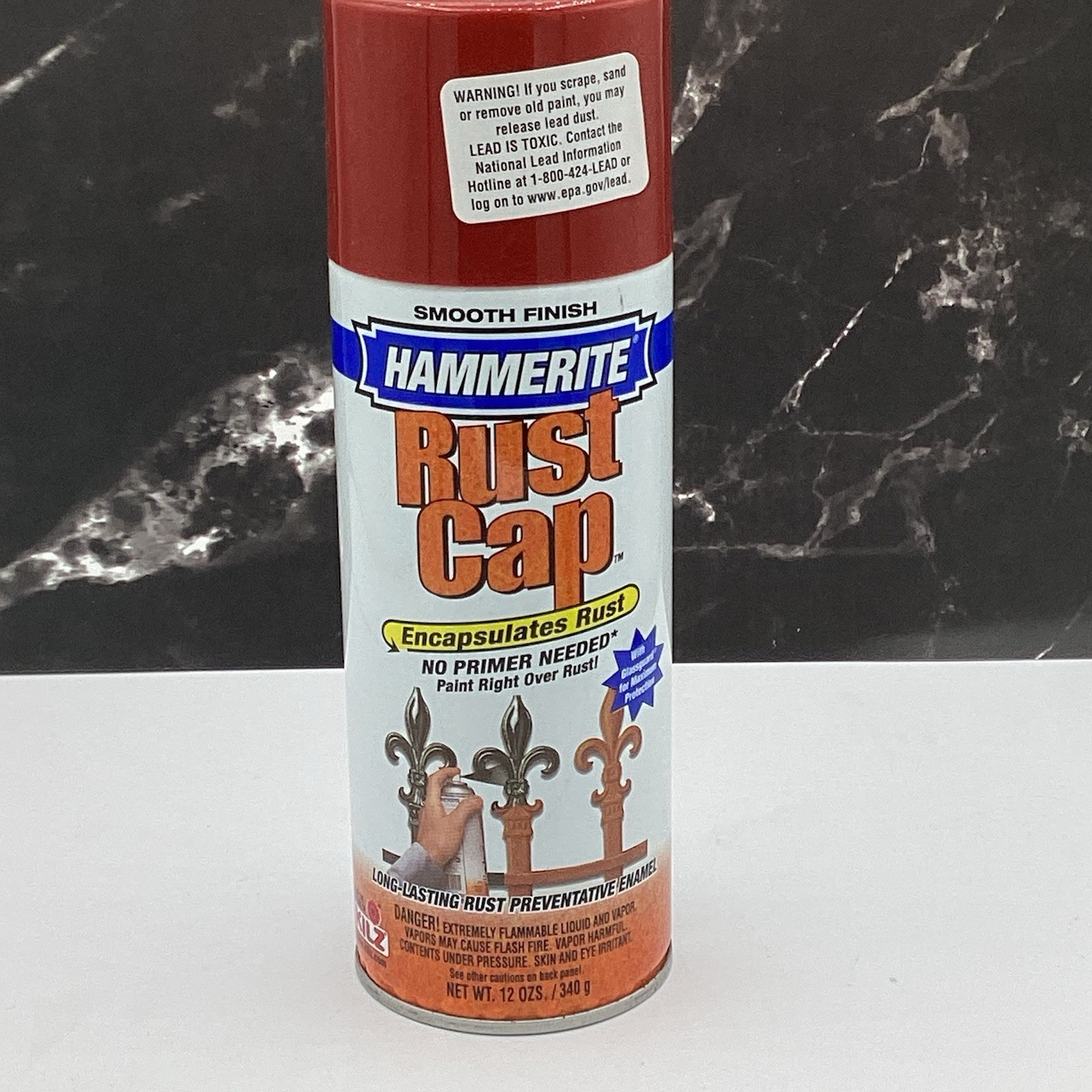 1 – Hammerite Rust Cap Bright Red Smooth Finish Metal Spray Can