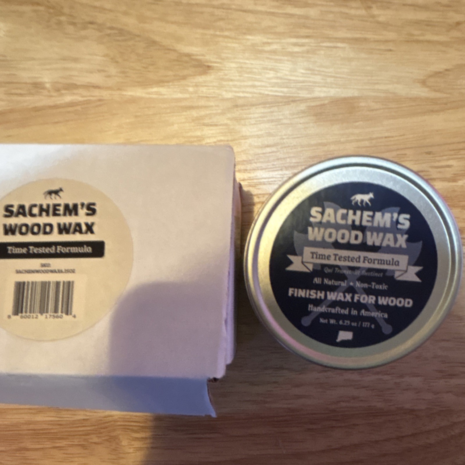 Sachem’s Wood Wax All Natural Non-Toxic Finish Wax for Wood 6.25 oz Beeswax