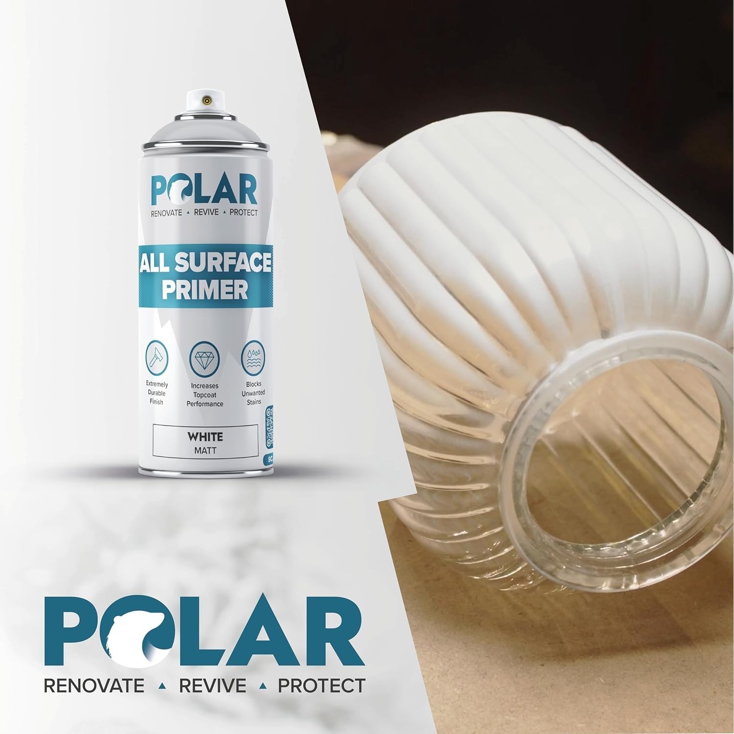 2-Pack Polar Matte Gray Spray Primer for Wood, Metal & Plastic – Fast-Drying
